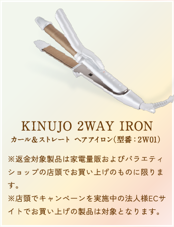 KINUJO 2WAY IRON カールアンドストレートヘアアイロン（型番：2W01）